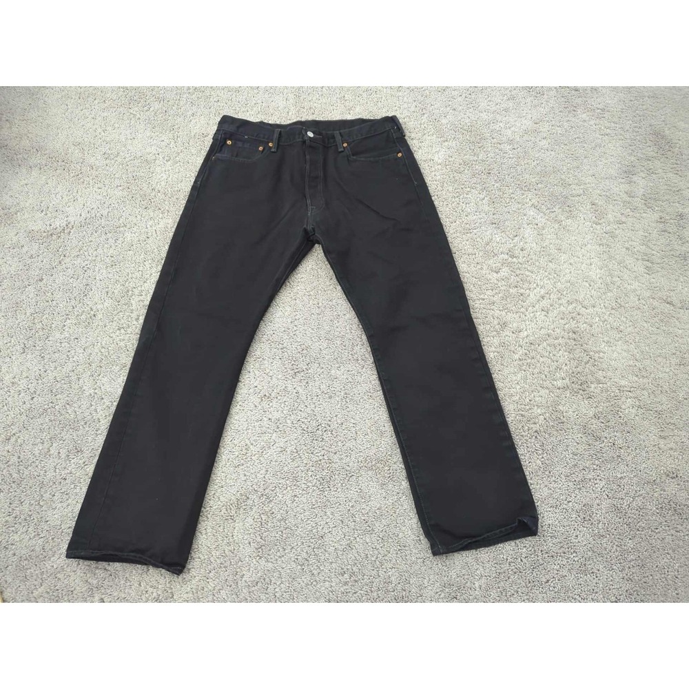Levi's 501 Jeans Mens 38x30 Black Straight Leg 100% Cotton Button Fly